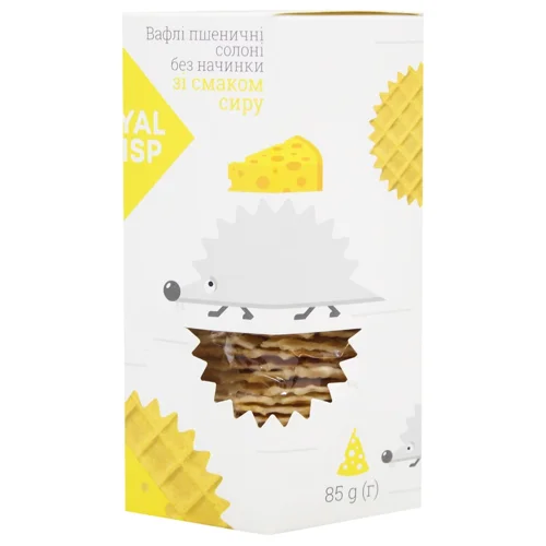 Вафлі Royal Crisp солоні без начинки зі смаком сиру 85г