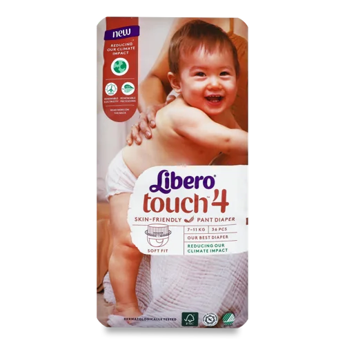 Дитячі Трусики-Підгузники Touch 4 Libero, 7-11 кг, 36 шт, в/ґ