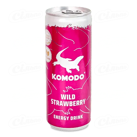 Напій енергетичний «Komodo Wild Strawberry» газований, 0,25л