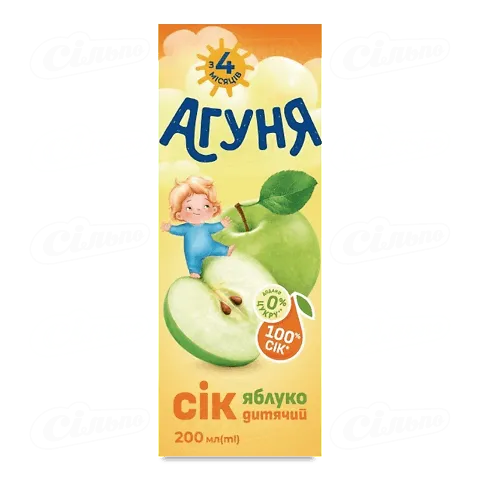 Сік Агуня яблуко дитячий, 200мл