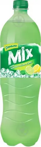 Напій соковмісний «Соковинка» «Мікс» смак лимона, лайма і м'яти, 1л