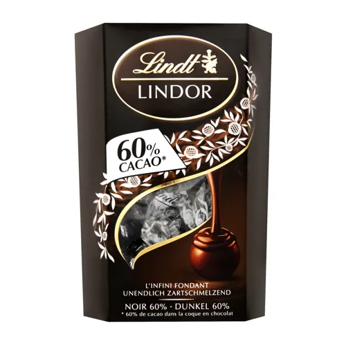 Цукерки шоколадні 60% какао Lindor Lindt