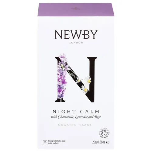 Чай трав'яний «Newby Night Calm» Ромашка та лаванда 1г*25шт