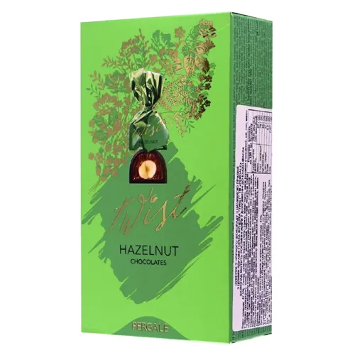 Цукерки Pergale Twist Hazelnut у темному шоколаді з цілим фундуком 161г