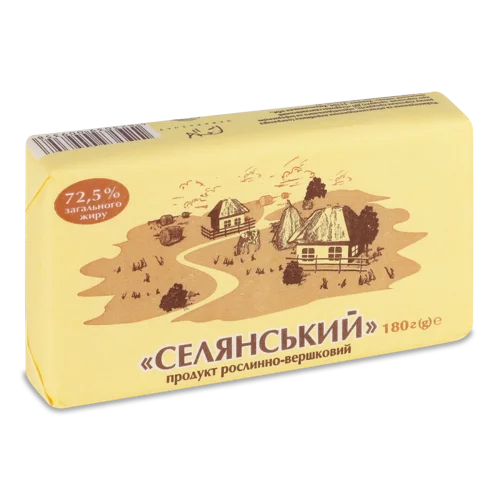 Рослинно-вершковий Продукт В/ґ 72.5%, Селянський, ДП Старокостянтинівський Молочний Завод, 180г