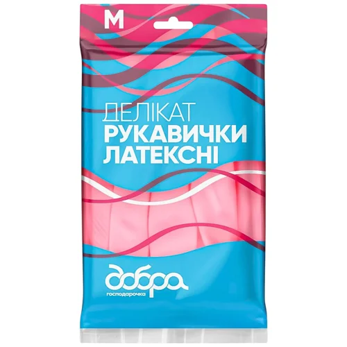 Рукавички латексні Добра Господарочка Делікат M рожевий