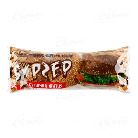 Булочка-бургер «Добрий» житня з кунжутом 6 шт., 300г