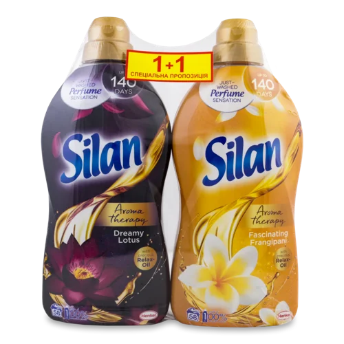 Набір Пом'якшувачів Тканин Концентрований Dreamy Lotus+Fascinating Frangipani Aromaterapy Silan 1шт