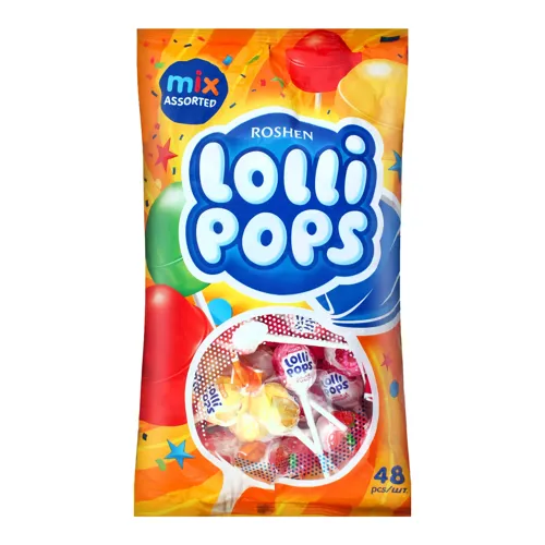 Карамель льодяникова з йогуртовими смаками мікс Lollipops Roshen кг