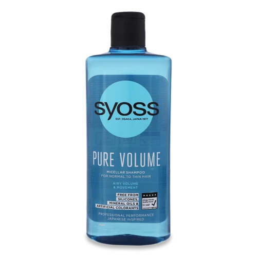 Шампунь Міцелярний для Нормального та Тонкого Волосся Pure Volume Syoss, 440мл