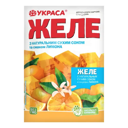 Желе з натуральним сухим соком та смаком лимона Украса м/у 90г