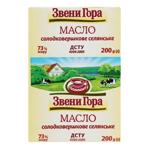 Масло 73% солодковершкове Селянське Звени Гора м/у 200г