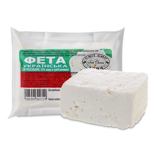 Сир Фета Українська 45% Розсільний Світ Сир, кг