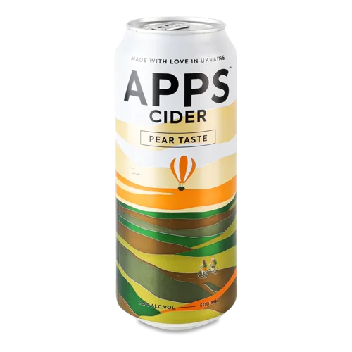 Сидр Грушевий Солодкий Газований Пастеризований, Залізна Банка 500мл 5.5%