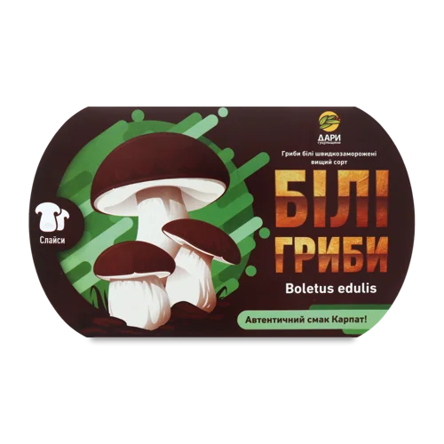 Білі Гриби Швидкозаморожені Слайси, п/у 250г