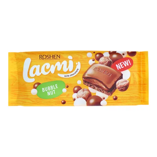 Шоколад молочний пористий Buble Nut Lacmi Roshen м/у 85г