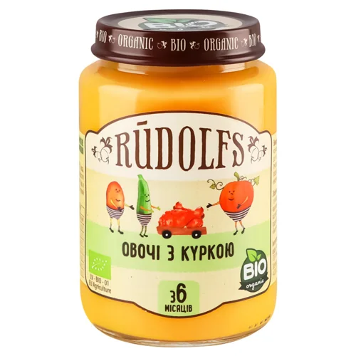 Пюре Rudolfs курка з овочами 190г
