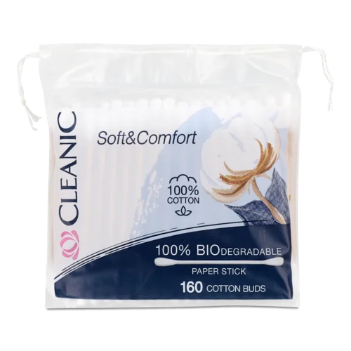 Ватні Палички Soft&Comfort Cleanic, 160 шт, в/с