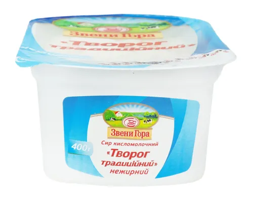 Сир кисломолочний нежирний Традиційний Звени Гора 400г