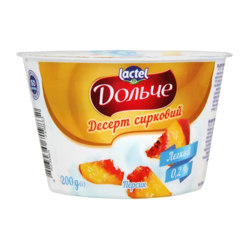 Десерт Дольче сирковий нежирний з персиком 200г