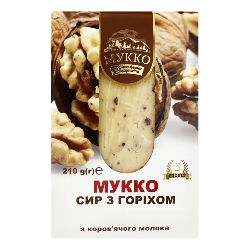 Сир 50.2% з коров'ячого молока з горіхом Мукко 210г