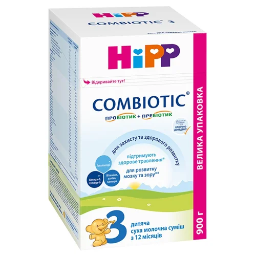 Суміш молочна суха Hipp Combiotic 3 для дітей з 12 місяців 900г