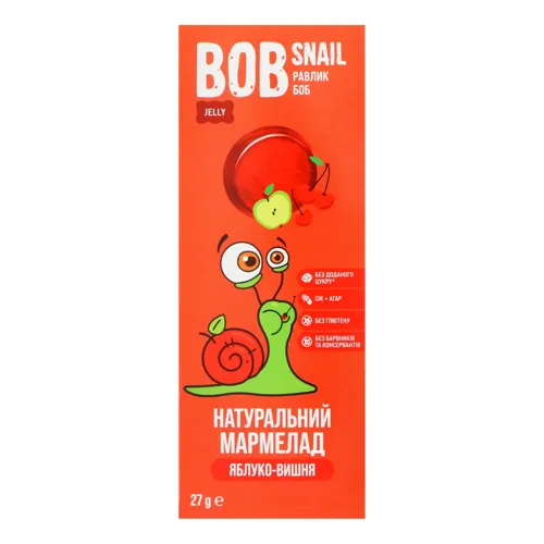 Мармелад натуральний Яблуко-вишня Bob Snail к/у 27г