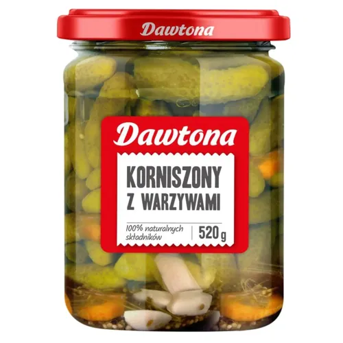Огірки Dawtona мариновані з овочами 520г