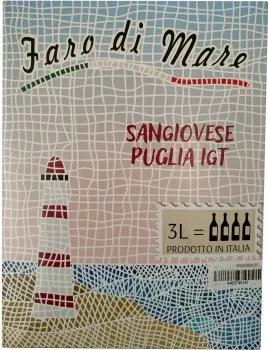 Вино Faro Di Mare - Vino Sangiovese Puglia IGT сухе червоне 3л 12%