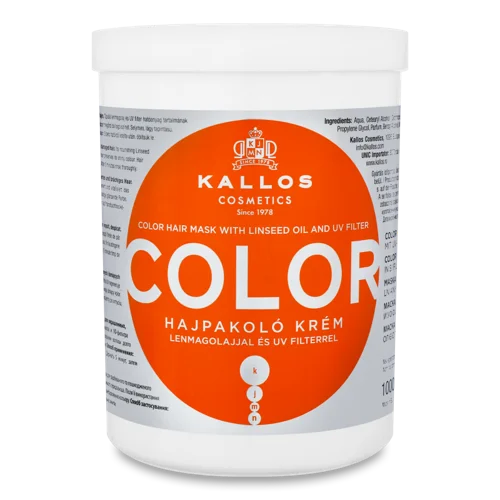 Крем-маска Для Волосся З Лляною Олією Та УФ-Фільтром, Color Kallos, 1000мл