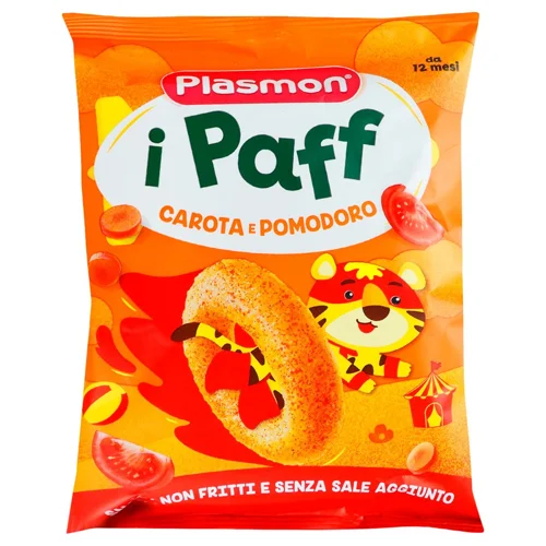 Снеки Plasmon кукурудзяні з морквою та томатами 15г