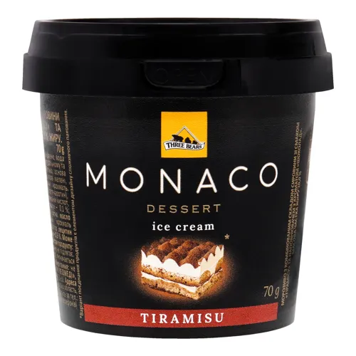 Морозиво 10% Тірамісу Dessert Monaco Three Bears ст 70г