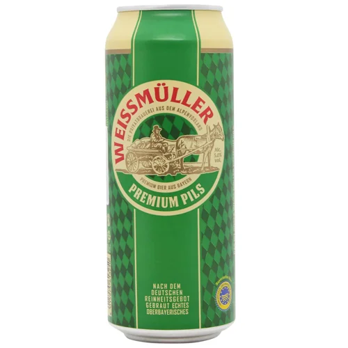 Пиво WeissMuller Premium Pils світле фільтроване 5% 0,5л