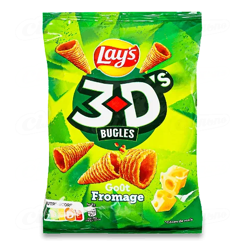 Снеки кукурудзяні Lay's 3D'S Bugles зі смаком сиру, 35г