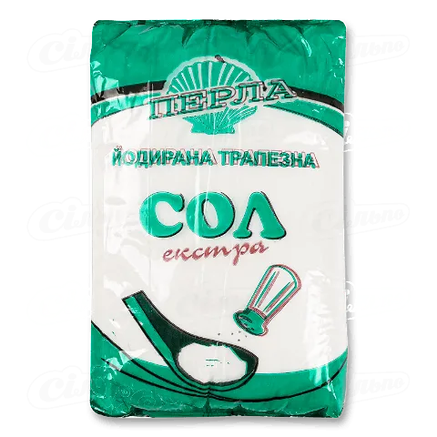 Сіль морська Perla йодована екстра дрібного помолу, 1кг