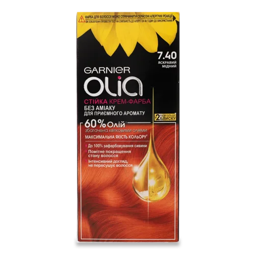 Крем-фарба Для Волосся Стійка Без Аміаку Olia №7.4 Garnier, 1шт