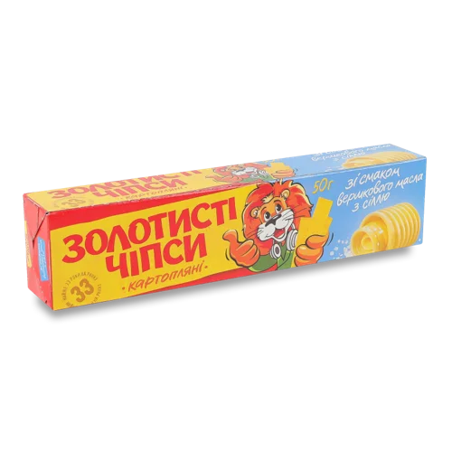 Чипси Картопляні Вершкове Масло З Сіллю Золотисті К/у, 50г