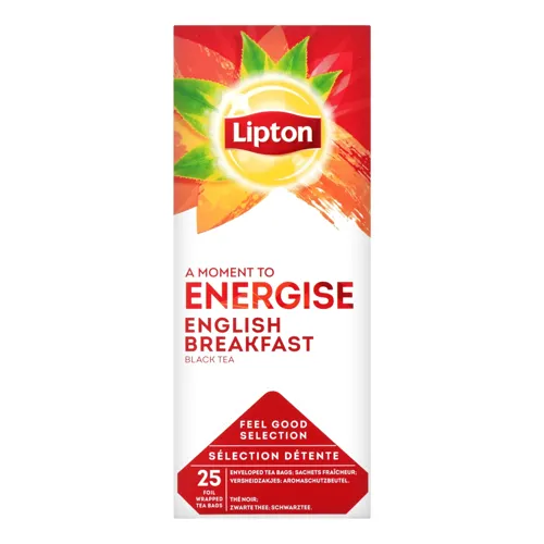 Чай чорний байховий в пакетиках English Breakfast Lipton, 25х2г