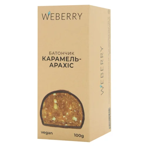 Батончик WeBerry карамельно-арахісовий 100г