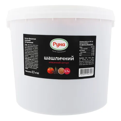 Кетчуп Шашличний класичний Руна відро 5.7кг