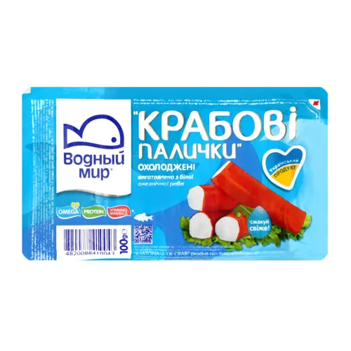 Крабові палички Водний світ охолоджені вищого ґатунку 100г