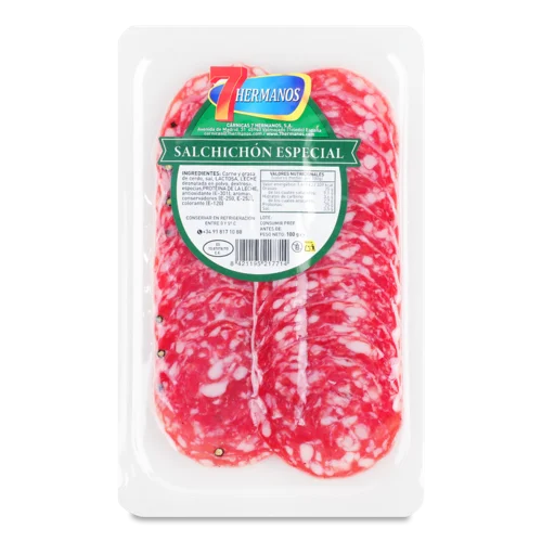 Сальчичон Ковбаса 7Hermanos Сиров'ялена Нарізка, 100г