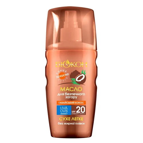 Масло для засмаги Біокон Гавайський кокос SPF-20 160мл