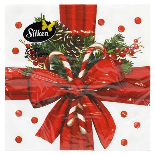Серветки столові Silken Подарунок 3-шарові 33*33см 18шт