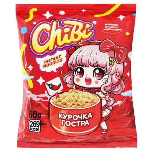 Вермішель ChiBi зі смаком курки гостра 60г