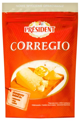 Сир 40% твердий тертий Corregio President д/п 100г