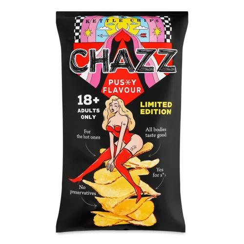 Чипси Картопляні Pus*y Chazz, Вищого Ґатунку, 90г