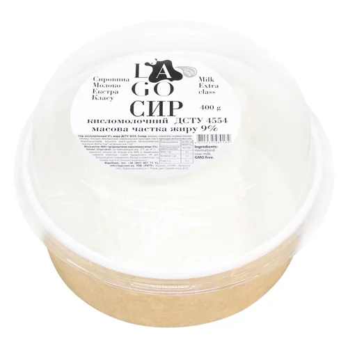 Сир кисломолочний Lago 9% 400г