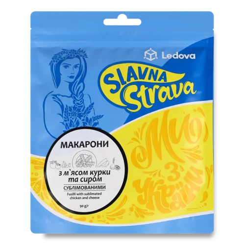 Макарони З Сублімаційним М'ясом Курки Та Сиром Slavna Strava, д/п, 90г
