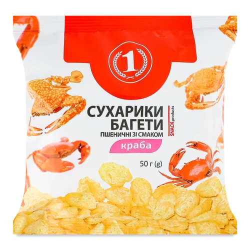 Сухарики Пшеничні Зі Смаком Краба, в/ґ, 50г